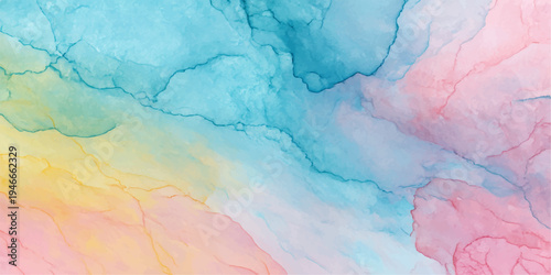 Abstract an ethereal panorama of flowing, multicolored hues creates a captivating watercolor aesthetic, perfect for creative design. The fluid blend of shades brings a sense of serenity.