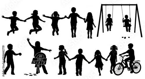 Children Playing Together Outdoors.