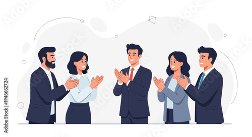 Business team applauding success, celebrating achievement, teamwork, collaboration, positive work environment