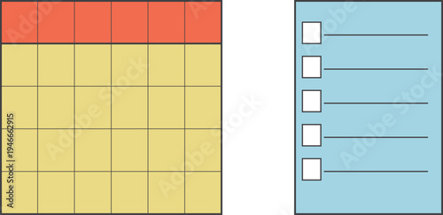Checklist and Calendar Grid Icons