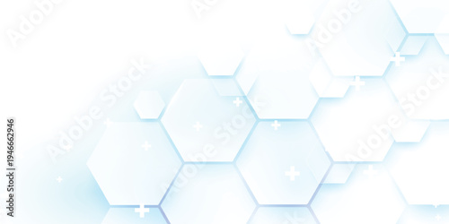 Abstract geometric hexagon shape and healthcare, technology digital hi tech concept background. Minimal vector stripes design. Modern simple texture graphic element. Smooth and clean subtle