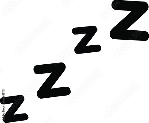 Vector sleep concept with zzz symbols in a diagonal line