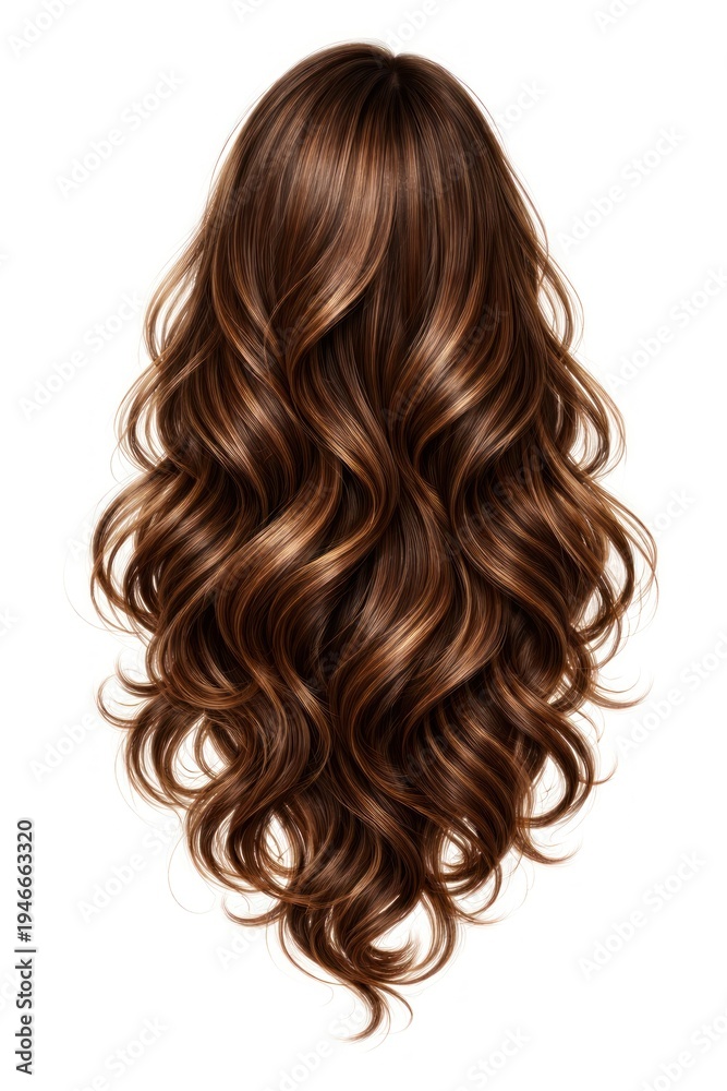 Naklejka premium Lustrous wavy brown hair