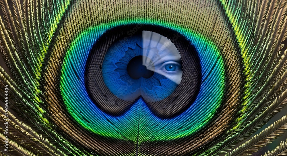 Obraz premium peacock feather close up