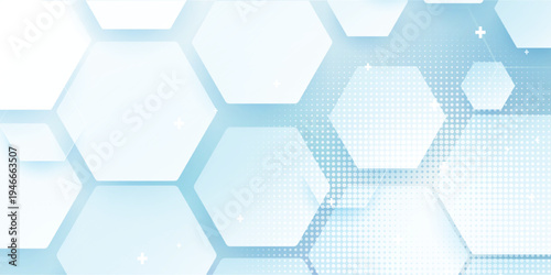 Abstract geometric hexagon shape and healthcare, technology digital hi tech concept background. Minimal vector stripes design. Modern simple texture graphic element. Smooth and clean subtle