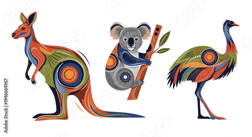 Cute Koala Cartoon Character Holding Tree Branch Vector