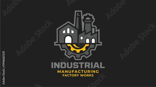 Industrial Manufacturing Factory Works Logo Design.