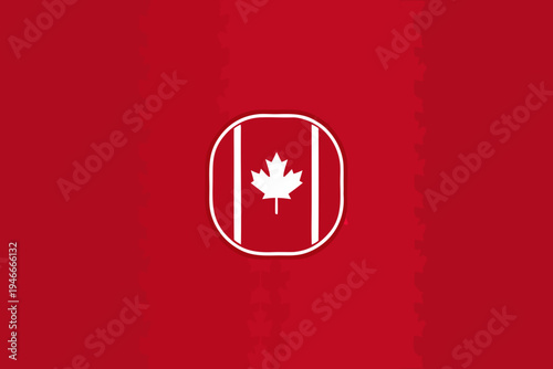 A stylized depiction of the canadian flag on a red background