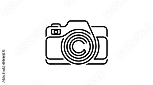 Minimalist Camera Icon Line Art Graphic.