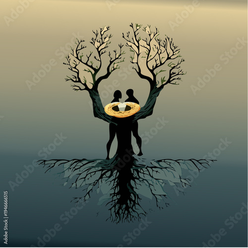 Life Journey Concept Showing Human Growth and Aging Stages