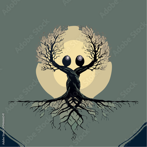 Stages of Human Life Growth from Childhood to Old Age Illustration