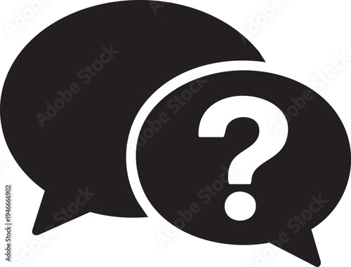 3D blue question mark icon with speech bubble illustration for FAQ help support and information concept