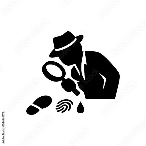Forensic Detective Investigation Icon
