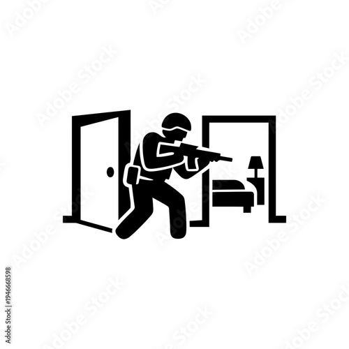 Tactical Interior Room Clearing Icon