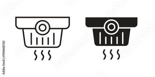 Smoke detector icon in a simple line art style. EPS10