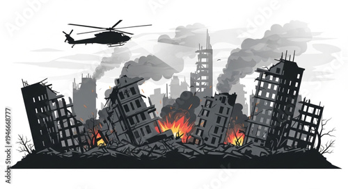 City Skyline After Disaster Strikes.