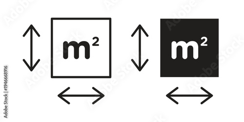 Square Meter icon in a simple line art style. EPS10