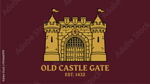 Old Castle Gate Est 1432 Logo Design.