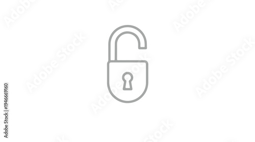 Open Padlock Icon Symbol.