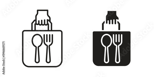 Take away food icon in a simple line art style. EPS10