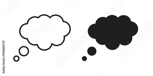 Think bubble icon in a simple line art style. EPS10