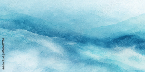 Abstract watercolor, capturing the serene dance of water, where fluid strokes depict undulating waves, a mesmerizing visual symphony of the sea's boundless energy.