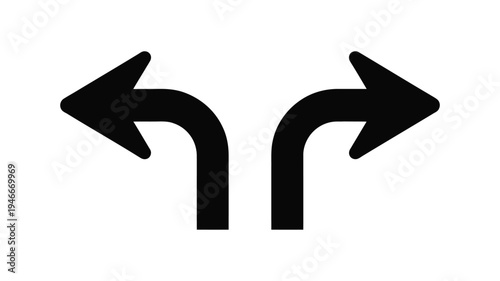 Go straight this way one way only U turn left and right black arrow sign direction icon set, traffic navigation symbols collection for road guidance, simple vector illustration isolated