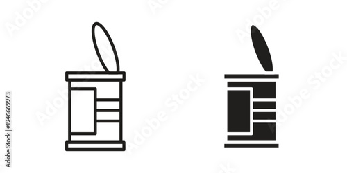 Tin can icon in a simple line art style. EPS10