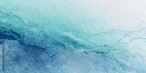 Abstract serene watercolour painting in shades of blue and turquoise, with gentle washes and abstract forms evoking a sense of calm and natural beauty.