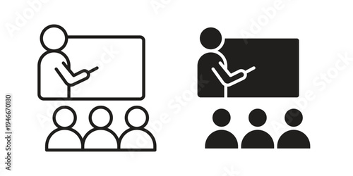 Training icon in a simple line art style. EPS10