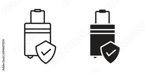 Travel insurance icon in a simple line art style. EPS10