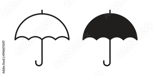 Umbrella icon in a simple line art style. EPS10
