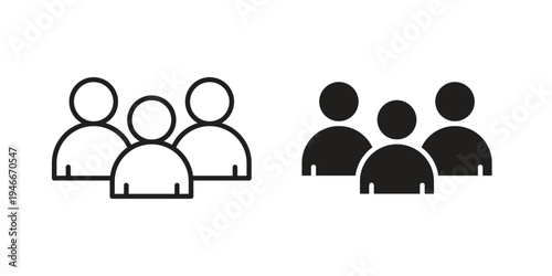 Users icon in a simple line art style. EPS10