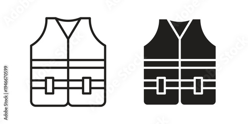 Vest jacket icon in a simple line art style. EPS10