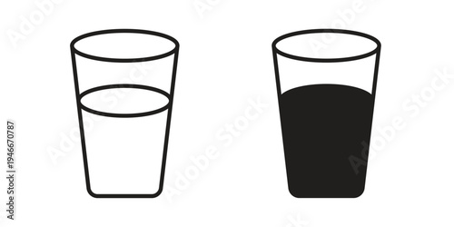 Water glass icon in a simple line art style. EPS10