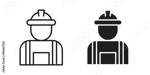 Worker icon in a simple line art style. EPS10