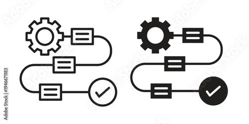 Workflow process icon in a simple line art style. EPS10