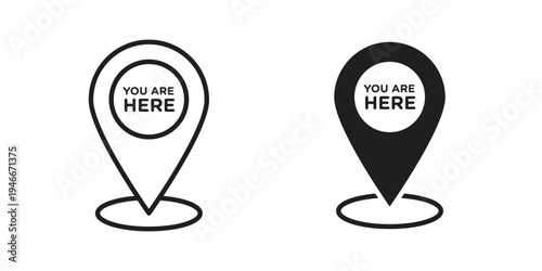 You are Here Pointer icon in a simple line art style. EPS10