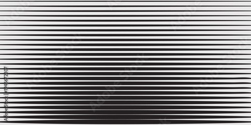 Black and white horizontal stripes varying in width to create dark central band effect suitable for technical documentation and minimalist decoration. Slant texture seamless with speed dynamic repeat 