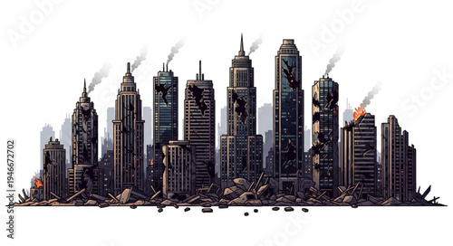 City Skyline Urban Landscape Buildings.