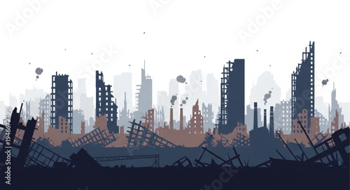 City Skyline Urban Landscape Illustration.
