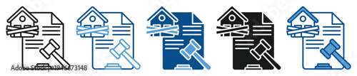 Foreclosure icon set multiple style collection