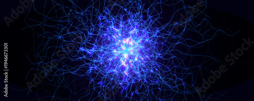 Neural Networking Science Technology Scientific Research. Biotech AI Big Data Learning. Hacker Attack Cyber Security Biohacking. Fertilisation BG. Cosmic Space Universe Big Bang. Vector Illustration