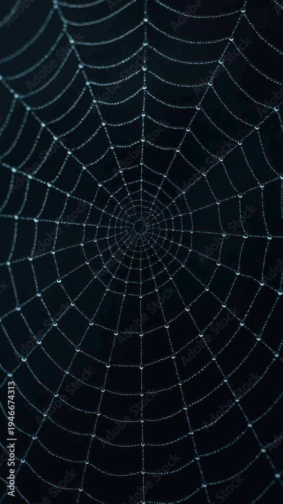 Fototapeta premium Intricate web with dewdrops.