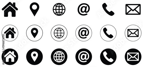 black and white icons for web
