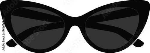 black eye glass vector illustration