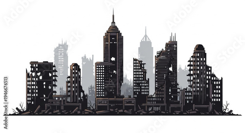 City Skyline Urban Buildings.