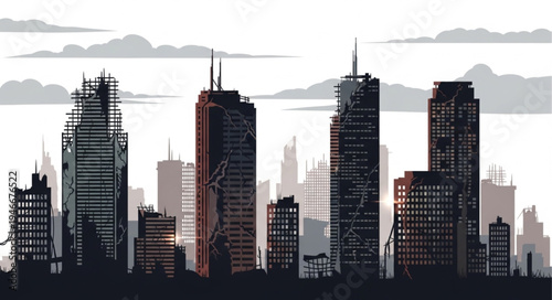 City Skyline Urban Buildings.