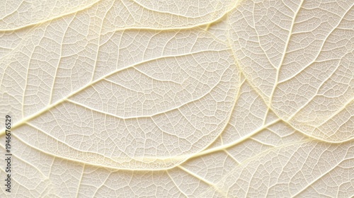 Delicate White Leaf Veins on Beige Background A Stunning Examination of Nature s Intricate Textures