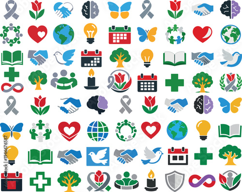 Parkinson’s Day Awareness Health Education Icons Illustration
